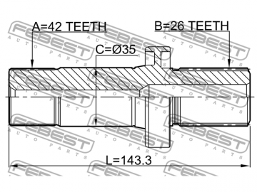 Axle Half Shaft 2312-TRT5RH (FEBEST)