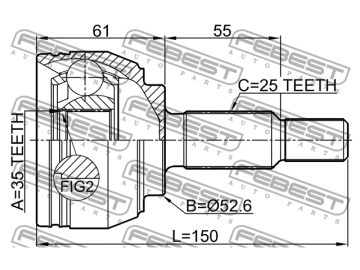 Outer CV Joint 2410-DUSTAWD (FEBEST)