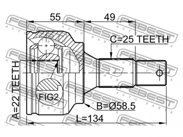 Outer CV Joint 2510-30716 (FEBEST)