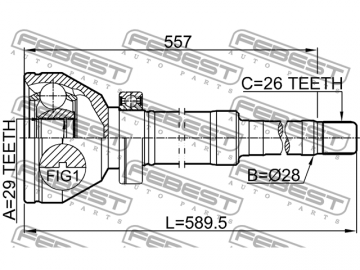 Inner CV Joint 2711-XC90WDRH (FEBEST)