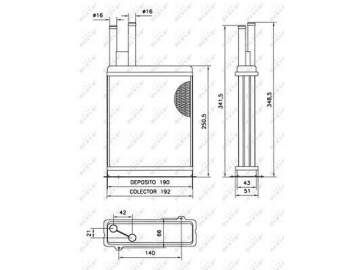Радиатор печки 52066 (NRF)
