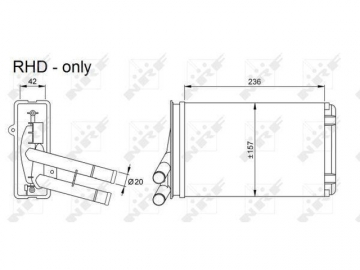 Cabin heater radiator 54302 (NRF)