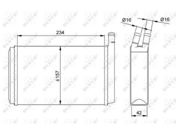 Cabin heater radiator 58614 (NRF)