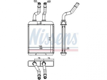 Cabin heater radiator 70017 (Nissens)