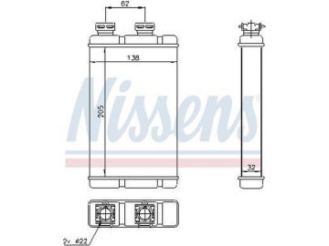 Cabin heater radiator 70513 (Nissens)