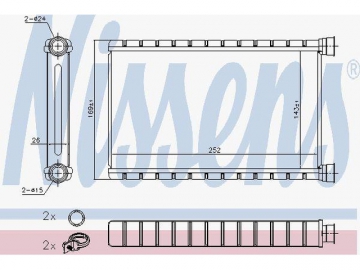 Cabin heater radiator 70527 (Nissens)