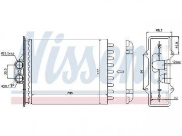 Cabin heater radiator 72657 (Nissens)