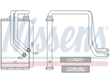 Cabin heater radiator 72943 (Nissens)