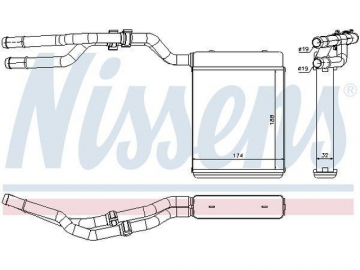 Cabin heater radiator 72987 (Nissens)