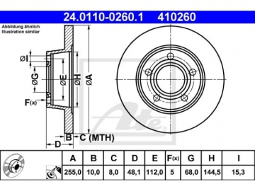 Brake Rotor 24.0110-0260.1 (ATE)