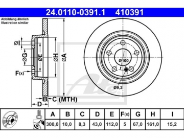 Brake Rotor 24.0110-0391.1 (ATE)