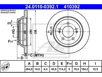 Brake Rotor 24.0110-0392.1 (ATE)