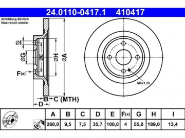 Brake Rotor 24.0110-0417.1 (ATE)