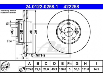 Brake Rotor 24.0122-0258.1 (ATE)