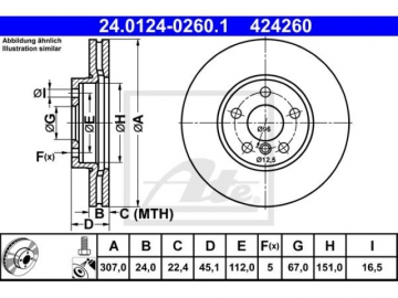 Brake Rotor 24.0124-0260.1 (ATE)
