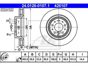 Brake Rotor 24.0126-0107.1 (ATE)