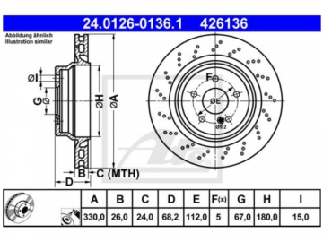 Brake Rotor 24.0126-0136.1 (ATE)