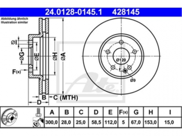 Brake Rotor 24.0128-0145.1 (ATE)