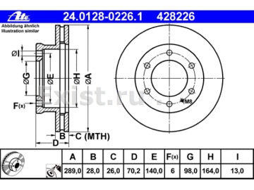 Brake Rotor 24.0128-0226.1 (ATE)