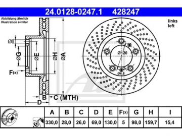 Brake Rotor 24.0128-0247.1 (ATE)