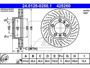 Brake Rotor 24.0128-0260.1 (ATE)