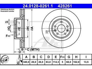 Brake Rotor 24.0128-0261.1 (ATE)