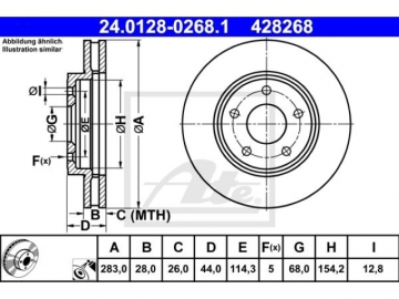 Brake Rotor 24.0128-0268.1 (ATE)