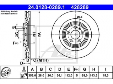 Brake Rotor 24.0128-0289.1 (ATE)