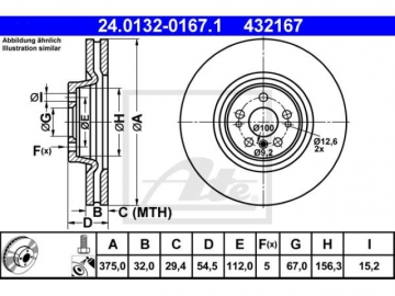 Brake Rotor 24.0132-0167.1 (ATE)