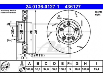 Brake Rotor 24.0136-0127.1 (ATE)