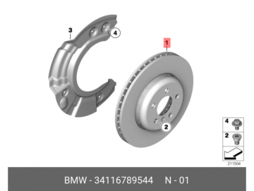 Brake Rotor 34 11 6 789 544 (BMW)