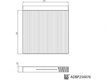 Cabin filter ADBP250076 (Blue Print)