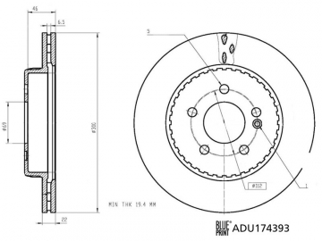 Brake Rotor ADU174393 (Blue Print)
