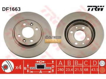 Диск тормозной DF1663 (TRW)
