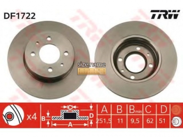 Brake Rotor DF1722 (TRW)