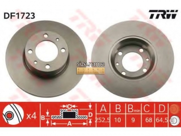 Brake Rotor DF1723 (TRW)