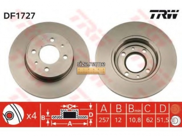 Brake Rotor DF1727 (TRW)