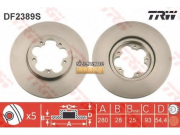 Диск тормозной DF2389S (TRW)