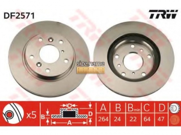 Brake Rotor DF2571 (TRW)