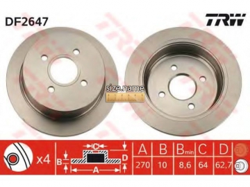 Brake Rotor DF2647 (TRW)