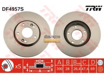 Brake Rotor DF4957S (TRW)