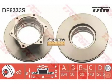 Brake Rotor DF6333S (TRW)