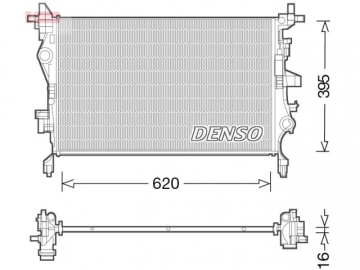 Радиатор двигателя DRM06036 (Denso)