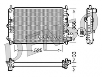 Радіатор двигуна DRM10025 (Denso)