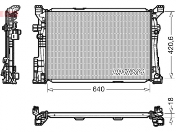Радиатор двигателя DRM17096 (Denso)