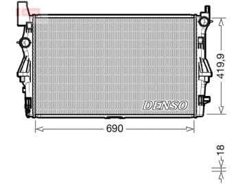 Радиатор двигателя DRM17114 (Denso)