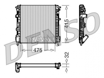 Радиатор двигателя DRM23014 (Denso)
