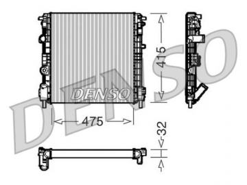 Радиатор двигателя DRM23015 (Denso)