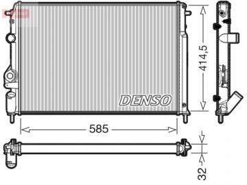 Радиатор двигателя DRM23034 (Denso)