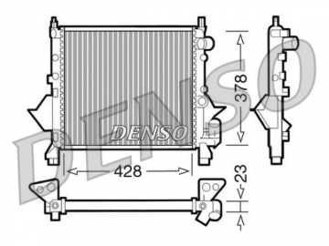 Радіатор двигуна DRM23080 (Denso)